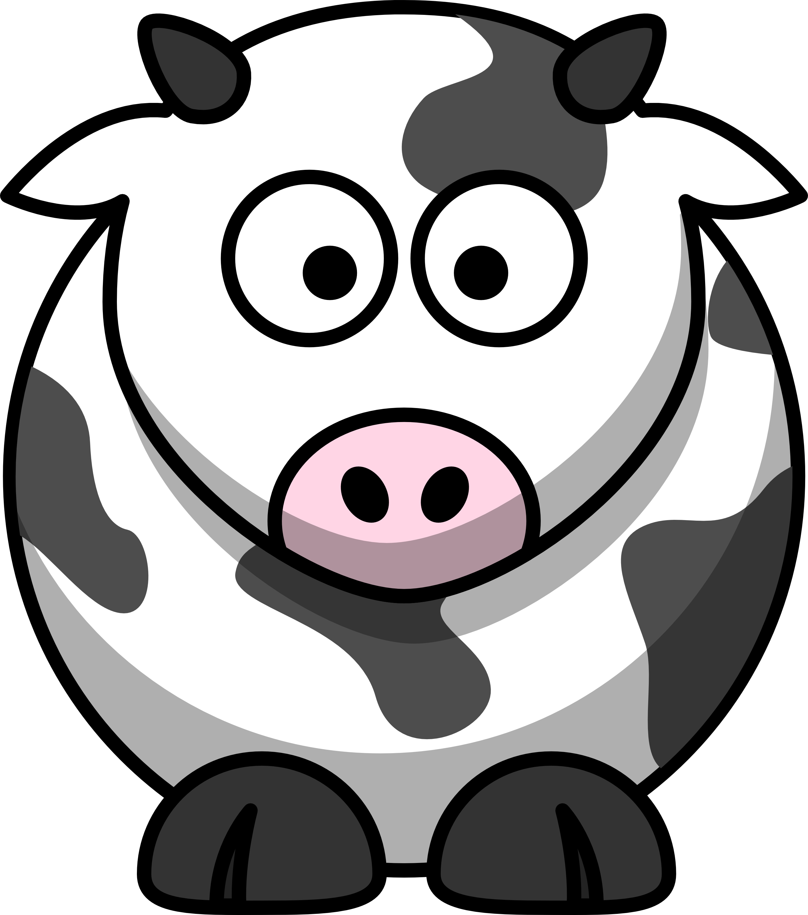 28 Collection Of Easy Cow Clipart - Cartoon Cow Png (2827x3200)