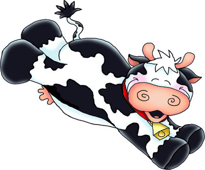 Cardmaking - Jumping Cow Clip Art (400x333)