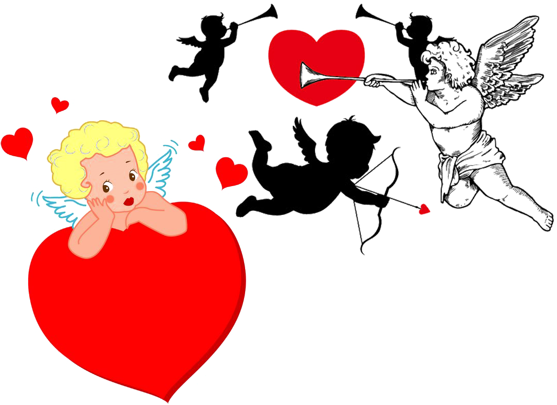 Cupid And Psyche Silhouette Clip Art - Cupid Silhouette (1124x802)