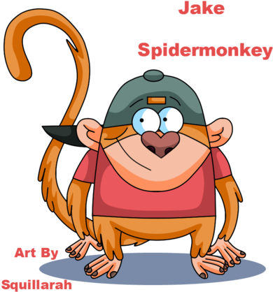 Jake Spidermonkey Regular Show Style By Skunkynoid - Five Little Monkeys Jumping (400x427)