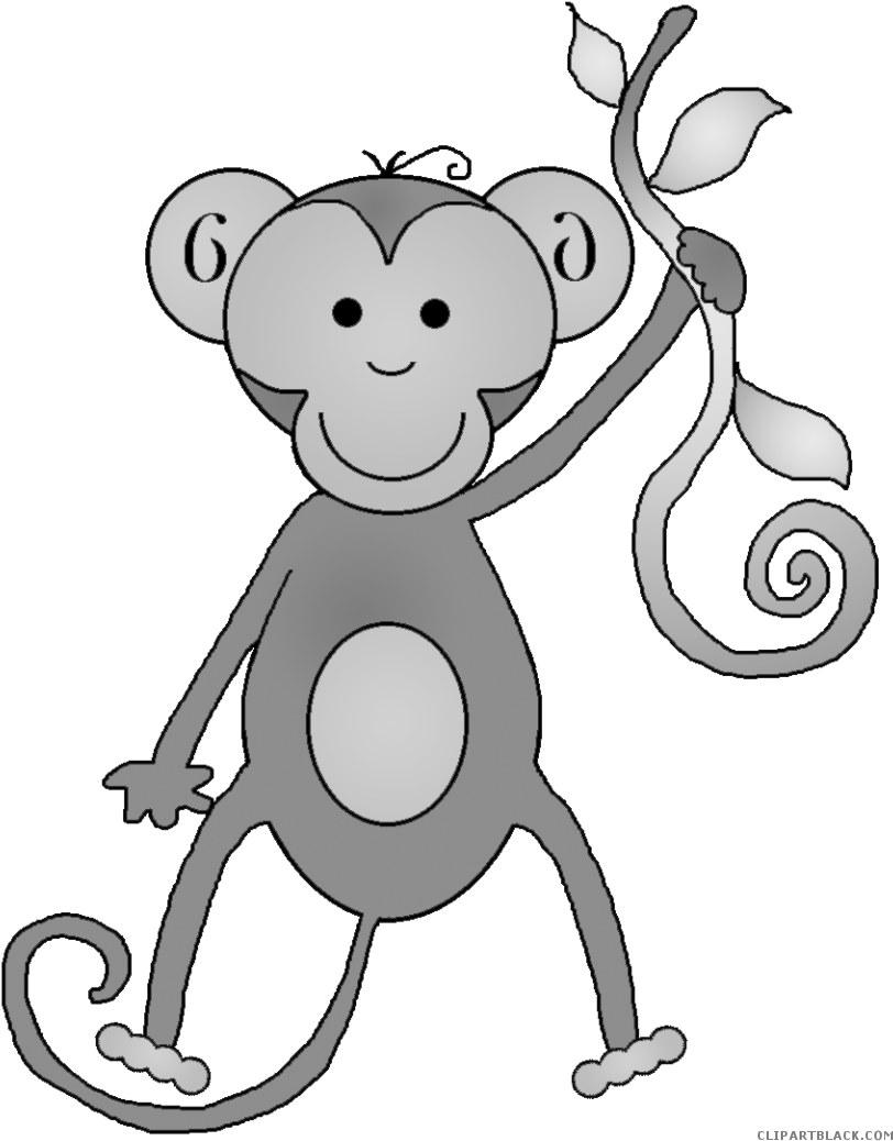 Monkey Animal Free Black White Clipart Images Clipartblack - You Wanna Monkey Around Yard Sign (830x1053)