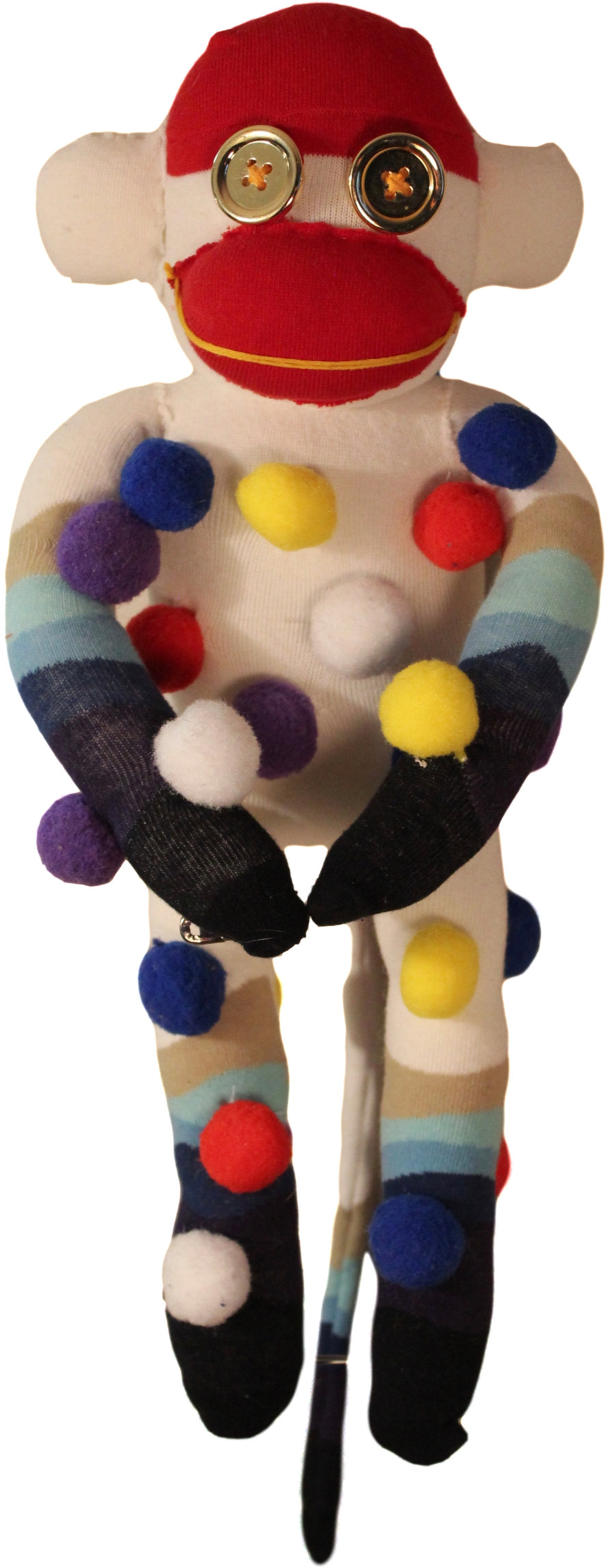 Handmade Sock Monkey Plush Toy With Funky Pattern Socks - Sock Monkey (1024x2358)