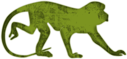 Green Grunge Clipart Icons Animals - Monkey (512x512)