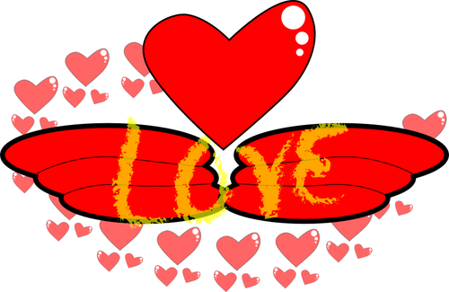 Vector Clip Art Of Wings Of Love - Clip Art (500x325)