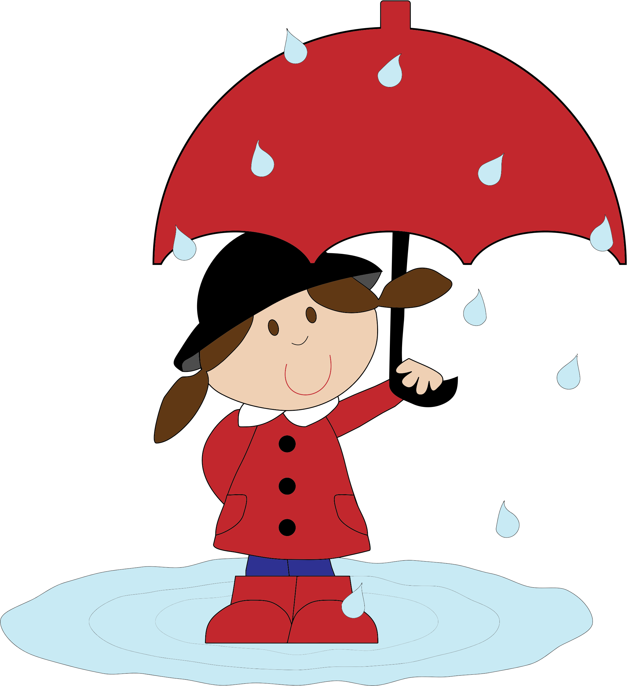 Cartoon Girl Pic 15, Buy Clip Art - Cartoon Girl With Umbrella (2163x2365)