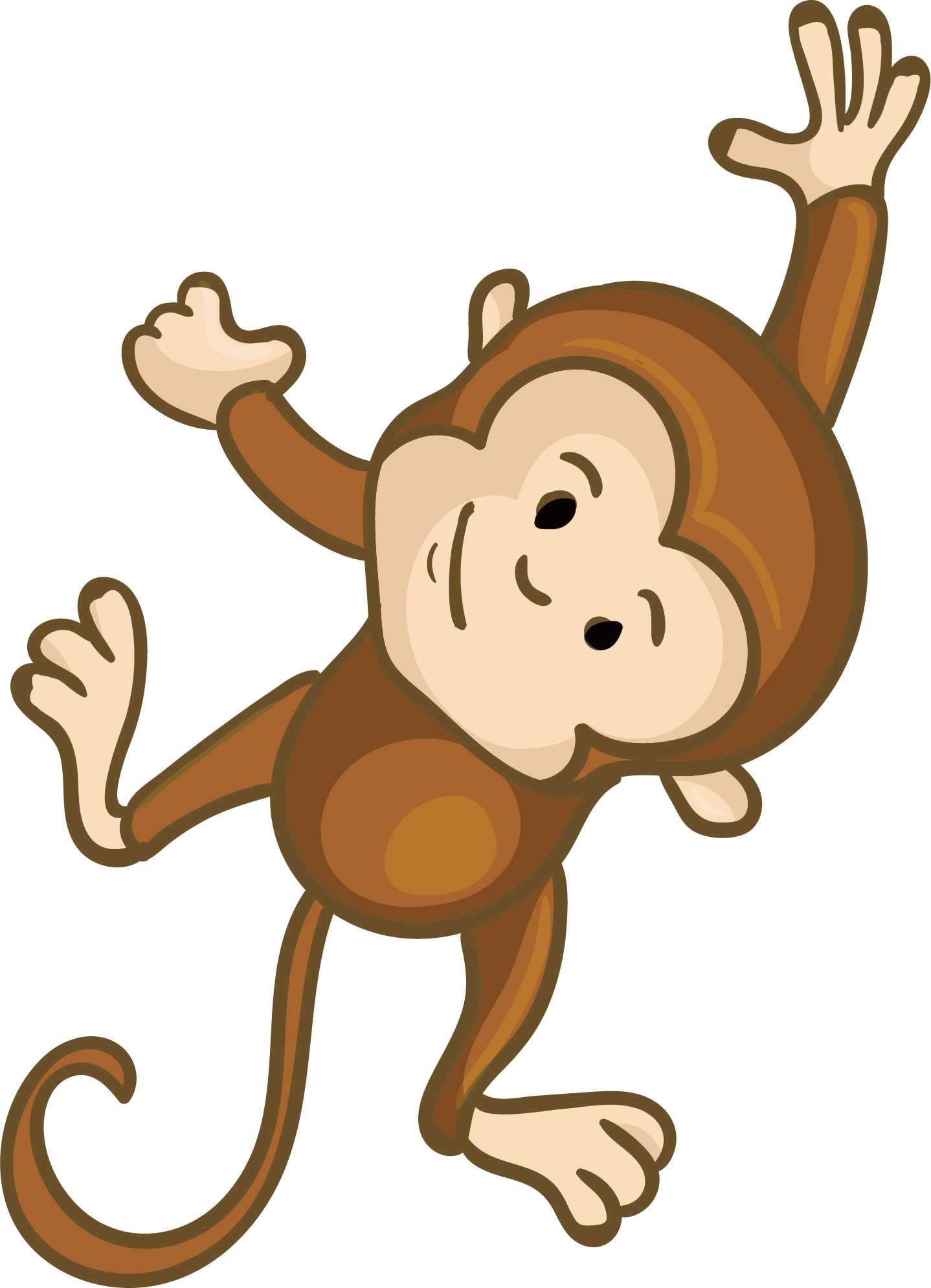 Monkey Clip Art - Cute Cartoon Monkey Png (1438x1990)