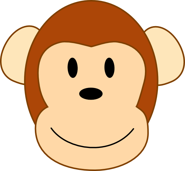 Monkey Face Clip Art (600x556)