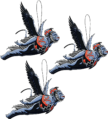 Wicked Flying Monkey Silhouette - Wizard Of Oz Flying Monkeys (380x410)