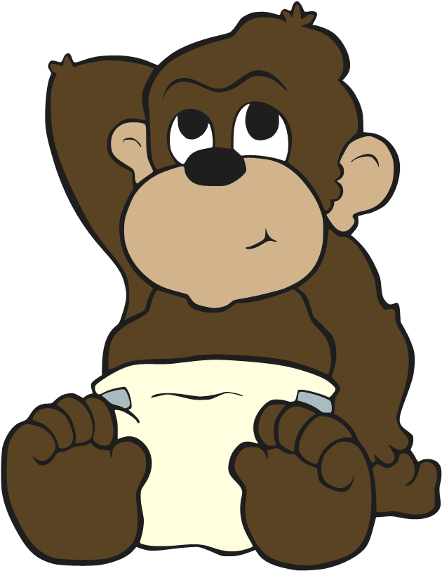 Chimpanzee Clipart Brown Monkey - Chimp Cartoon Png (652x835)