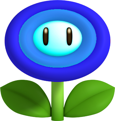 Water Flower By Machrider14-d5alkn3 - Mario Power Ups Flower (367x385)