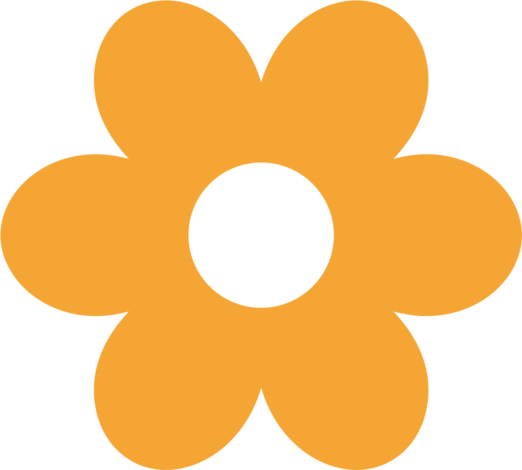 Orange Flower Clipart Simple Flower - Flores Minus Png (1969x1952)