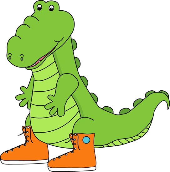 Alligator Wearing Sneakers Clip Art - Addition Subtraction Clip Art (543x550)