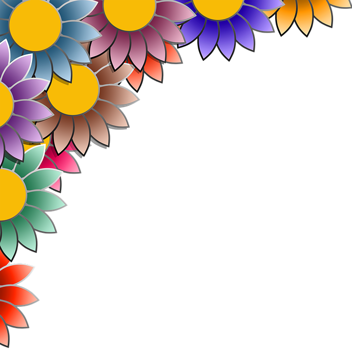 Daffodil Border Cliparts 7, Buy Clip Art - Bingkai Bunga Warna Warni (724x720)