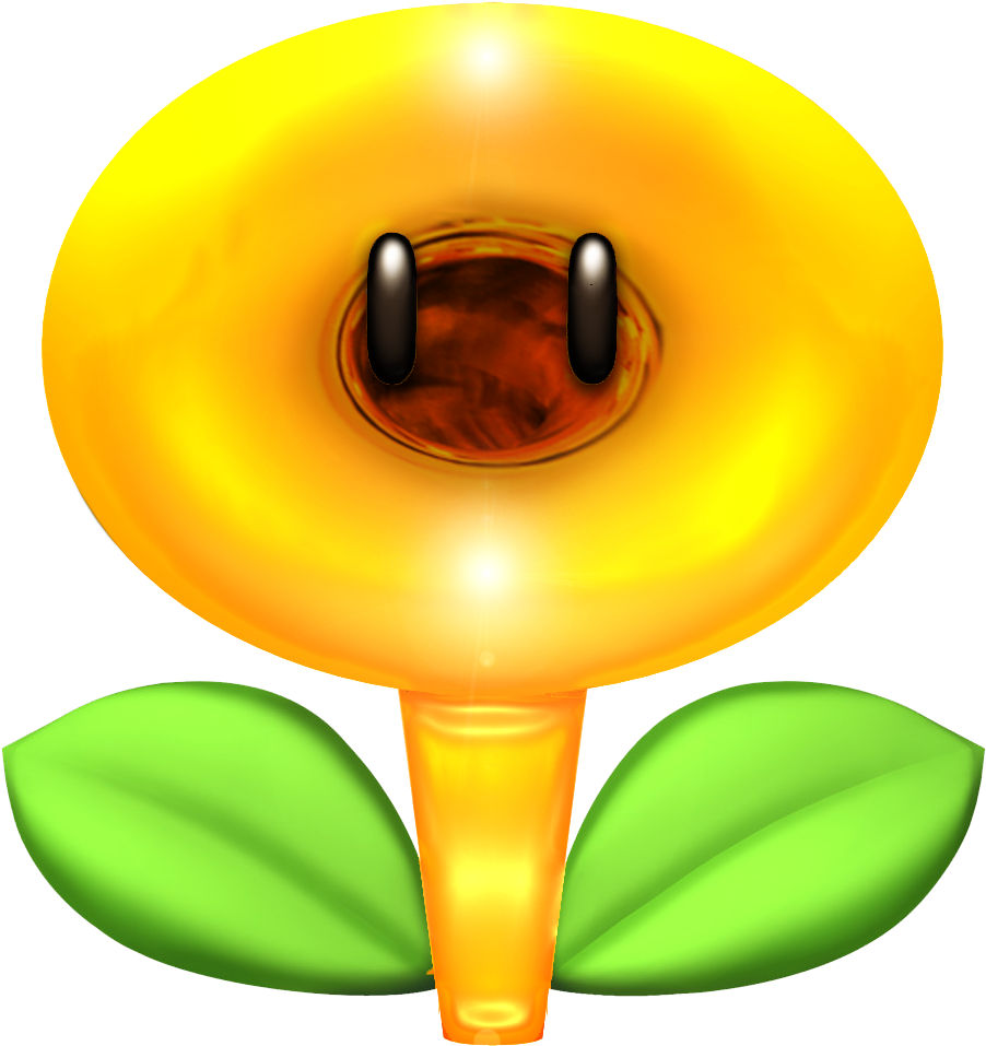 Golden Flower Mario - Super Mario Fire Flower (1000x1000)