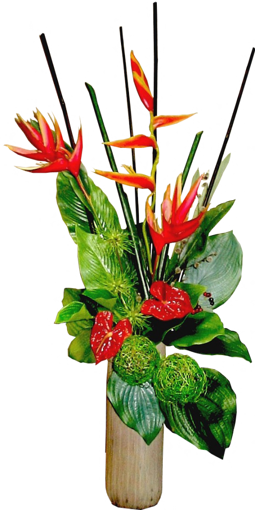 Tropical Arrangement In Stone Vase By Lilipilyspirit - Bouquet (512x1024)
