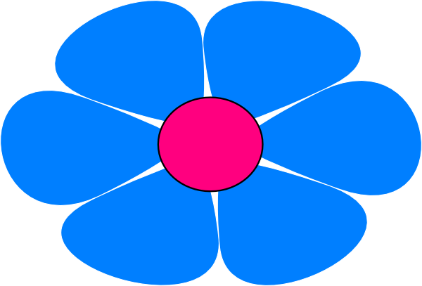 Blue Flower Power Clip Art At Clker - Clip Art (600x407)