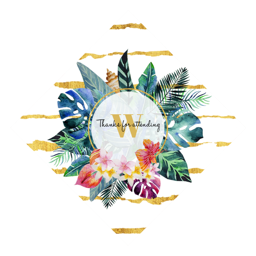 Tropical Flowers - Label (840x840)