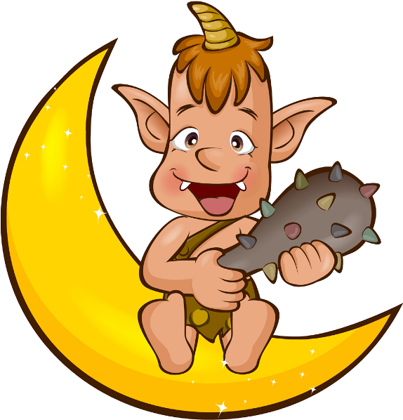 Baby Girl And Boy On Moon Cartoon Clip Art Images - Clip Art (600x600)