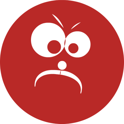 Red Unhappy Face - Portrait Of A Man (400x400)