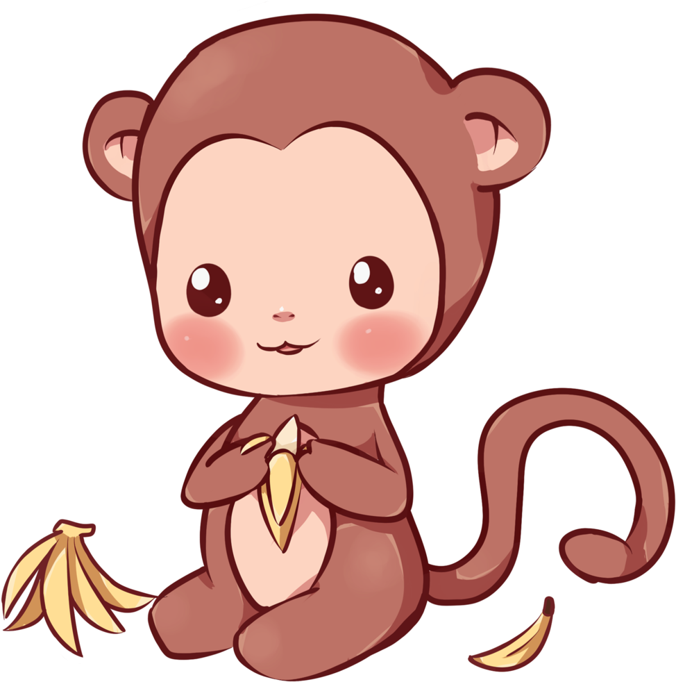 Kawaii Monkey By Dessineka - Kawaii Monkey Drawing (1024x1024)