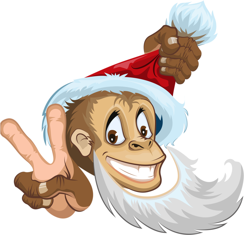 Santa Claus Monkey Clip Art - Santa Claus Monkey Clip Art (800x782)
