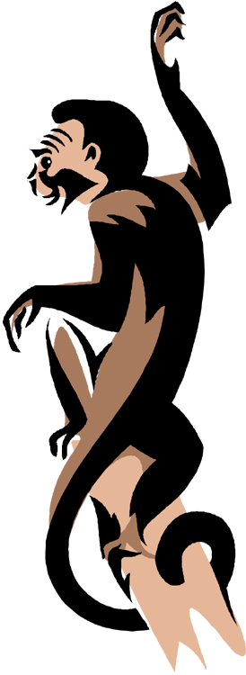 Bearded Monkey - Illustration (274x750)