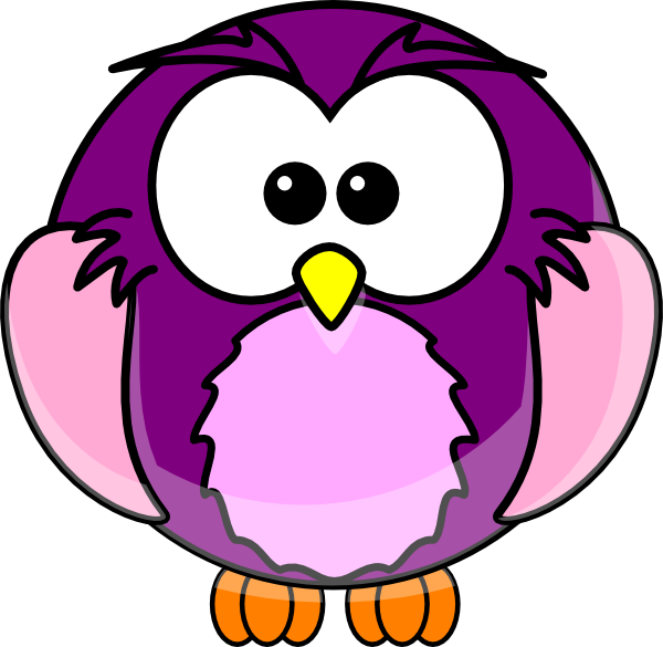 Purple Cartoon Owl Clip Art - Cartoon Owl (600x585)
