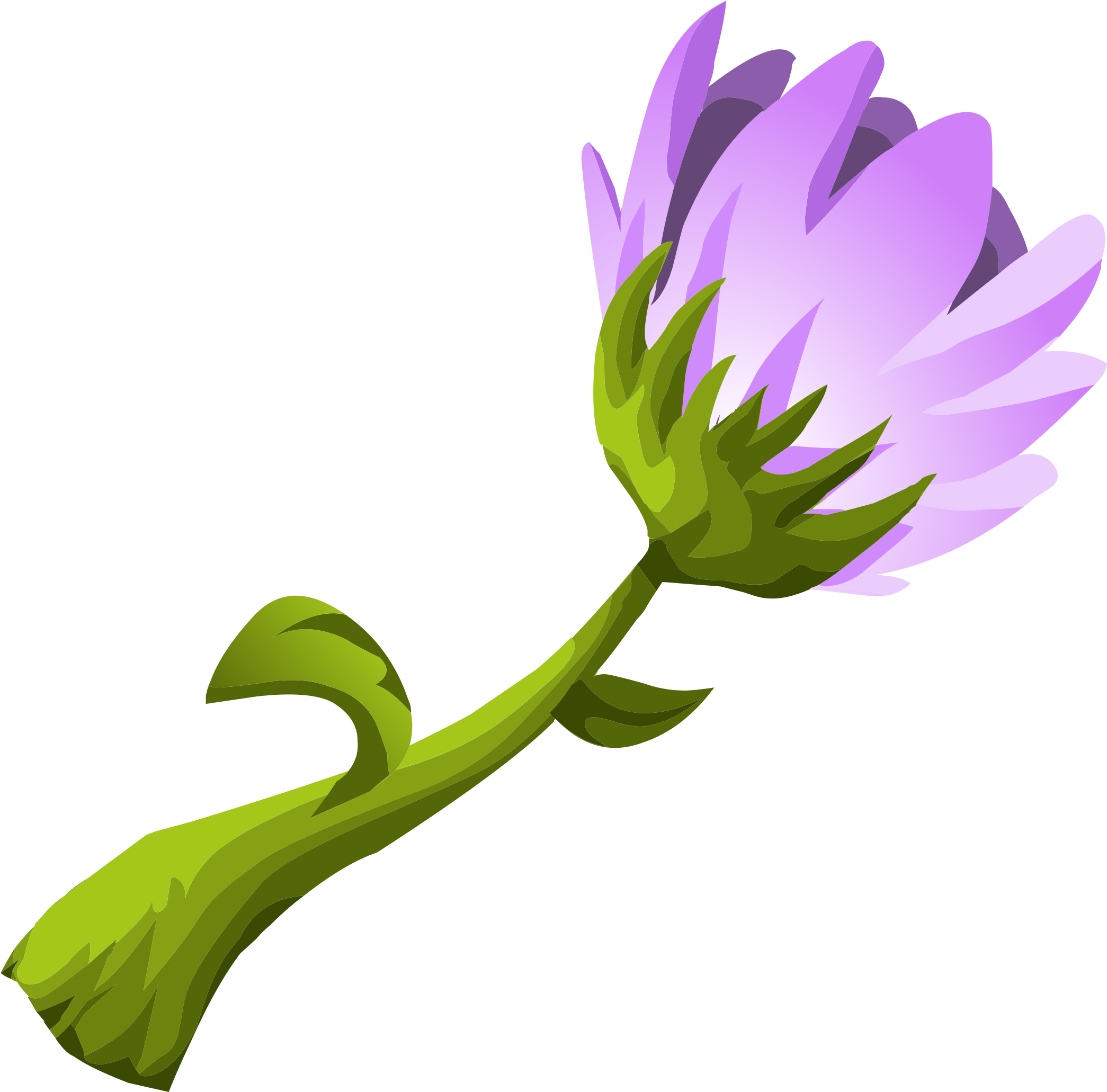 Purple Flower - Clip Art (2400x2400)