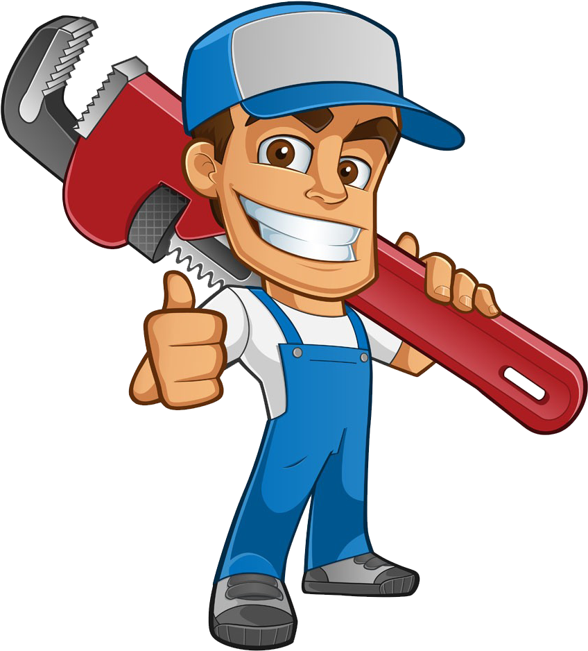 Plumber Atta-boy Plumbing Services Drain Tap - Plumber Cartoon (1000x1000)