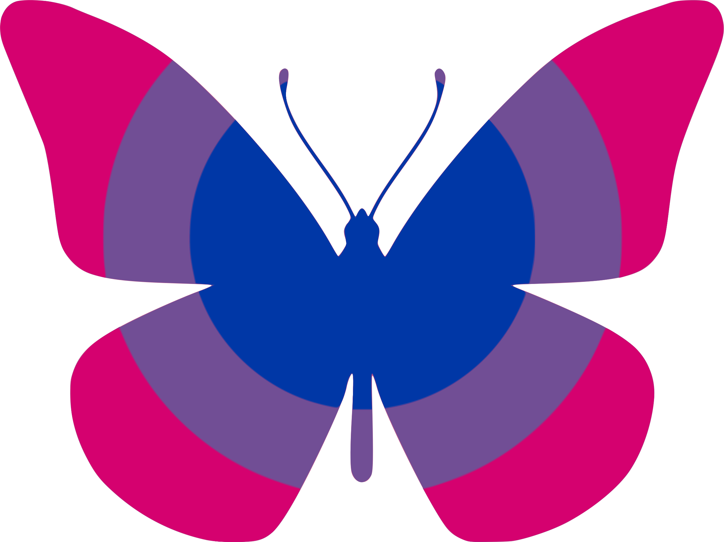 Violet Clipart Butterly - Bisexual Clipart (2400x1798)