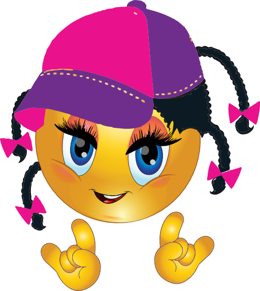 Cool African Girl Smiley Emoticon Clipart I2clipart - Smiley Girl (512x571)