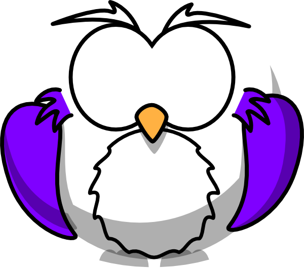 Purple Owl Clip Art At Clker Com Vector Clip Art Online - Easy Wolf Face Drawings (600x532)