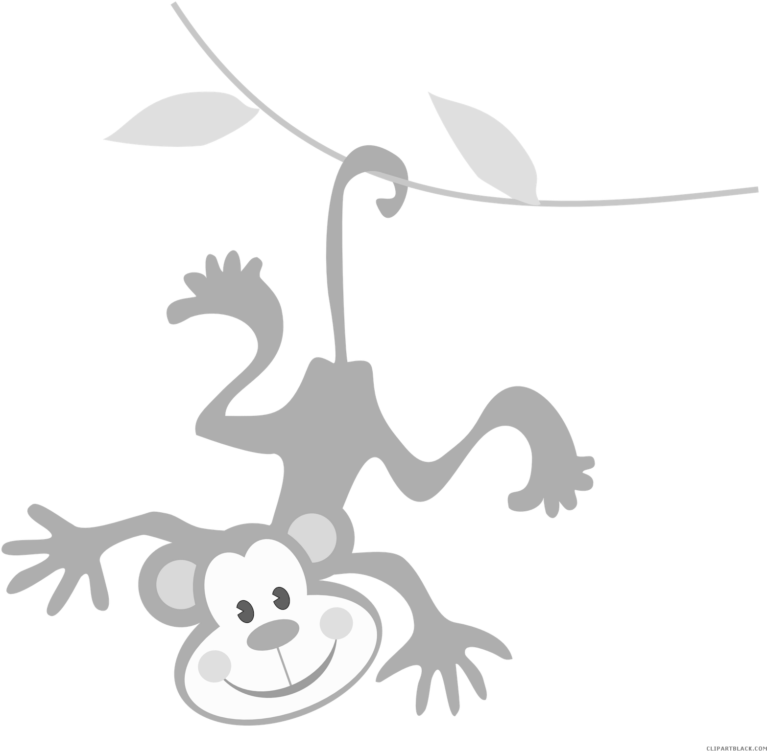 Monkey Animal Free Black White Clipart Images Clipartblack - Basic English (1600x1600)