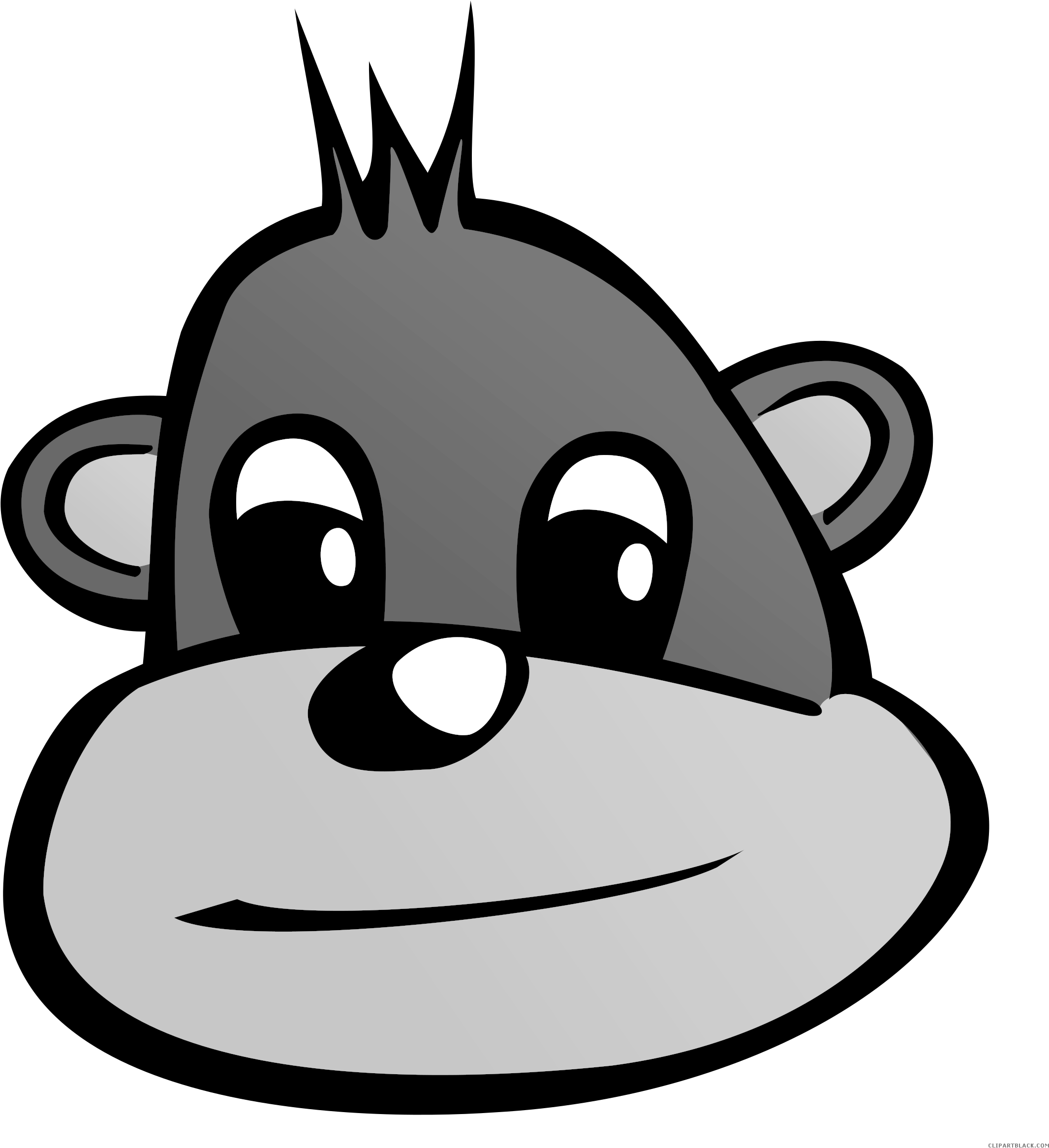 Monkey Face Animal Free Black White Clipart Images - Cartoon Monkey Head (2400x2400)