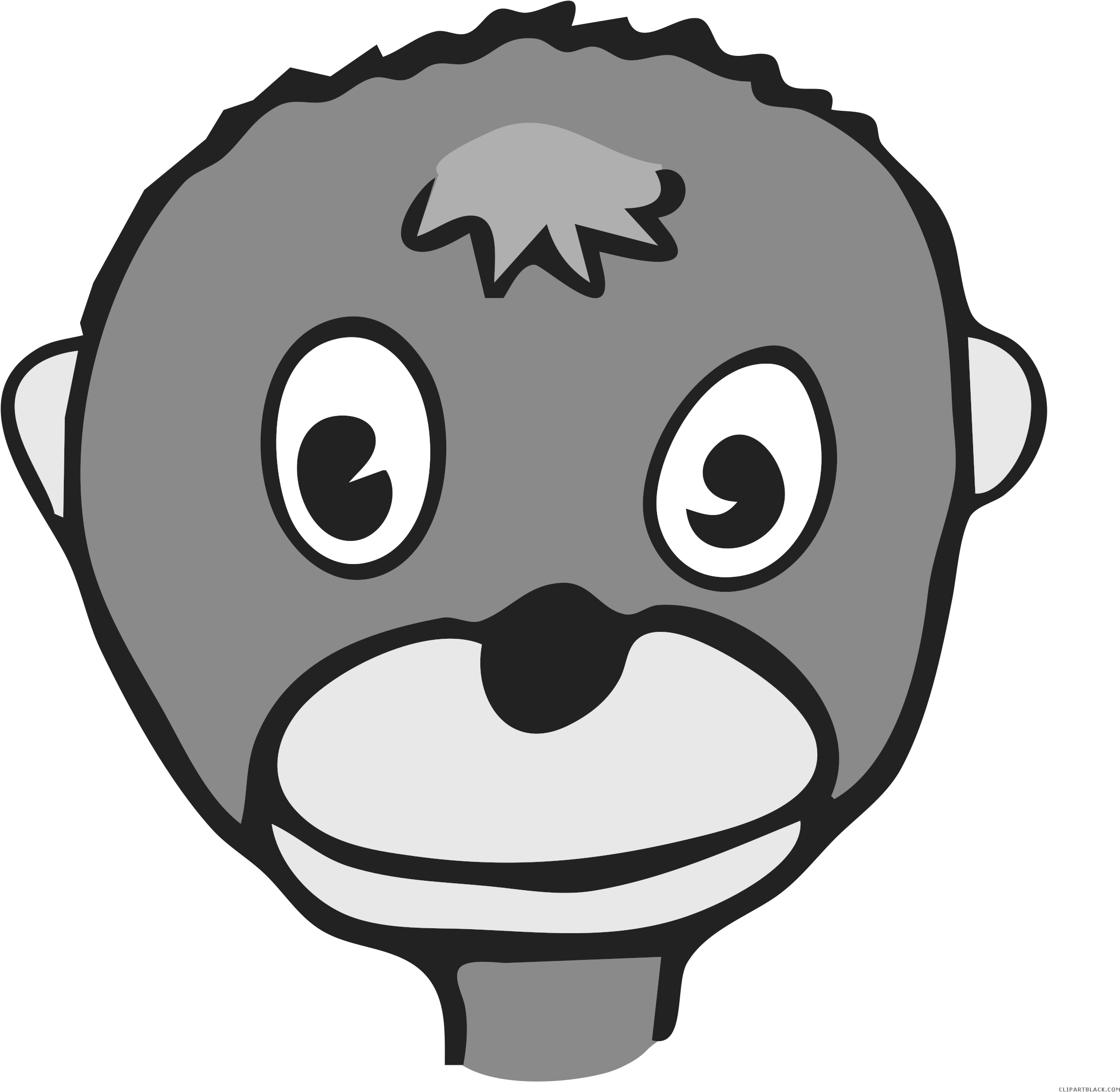 Monkey Animal Free Black White Clipart Images Clipartblack - Funny Monkey Face Mugs (2306x2400)