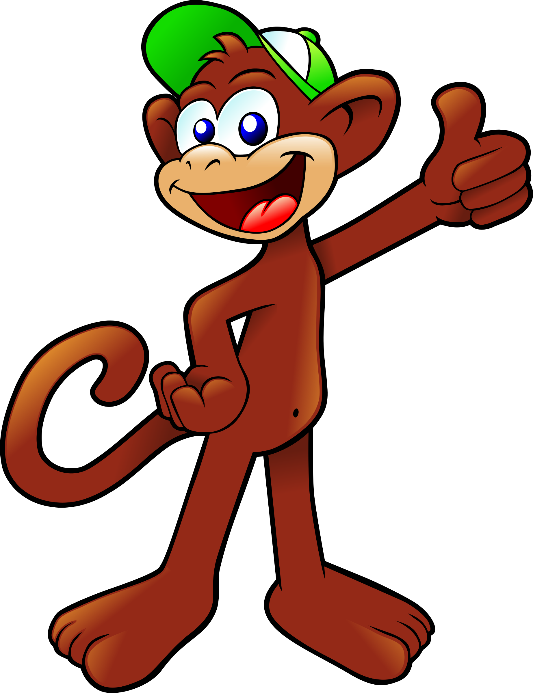 Medium Image - Cartoon Monkey With Cap (1845x2400)