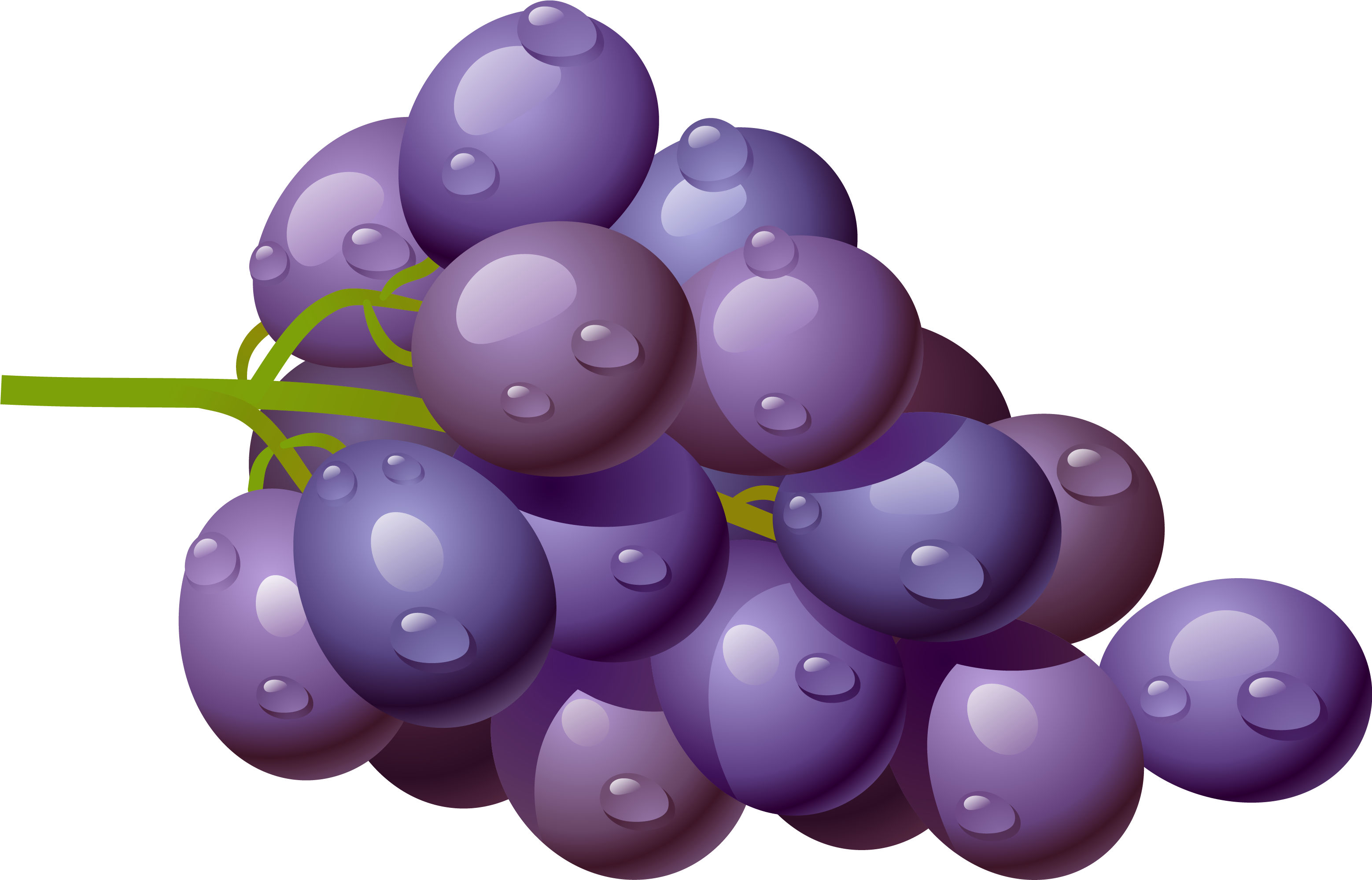 Purple Grapes Clipart Free Clipart Images - Grapes Clip Art Png (3196x2083)