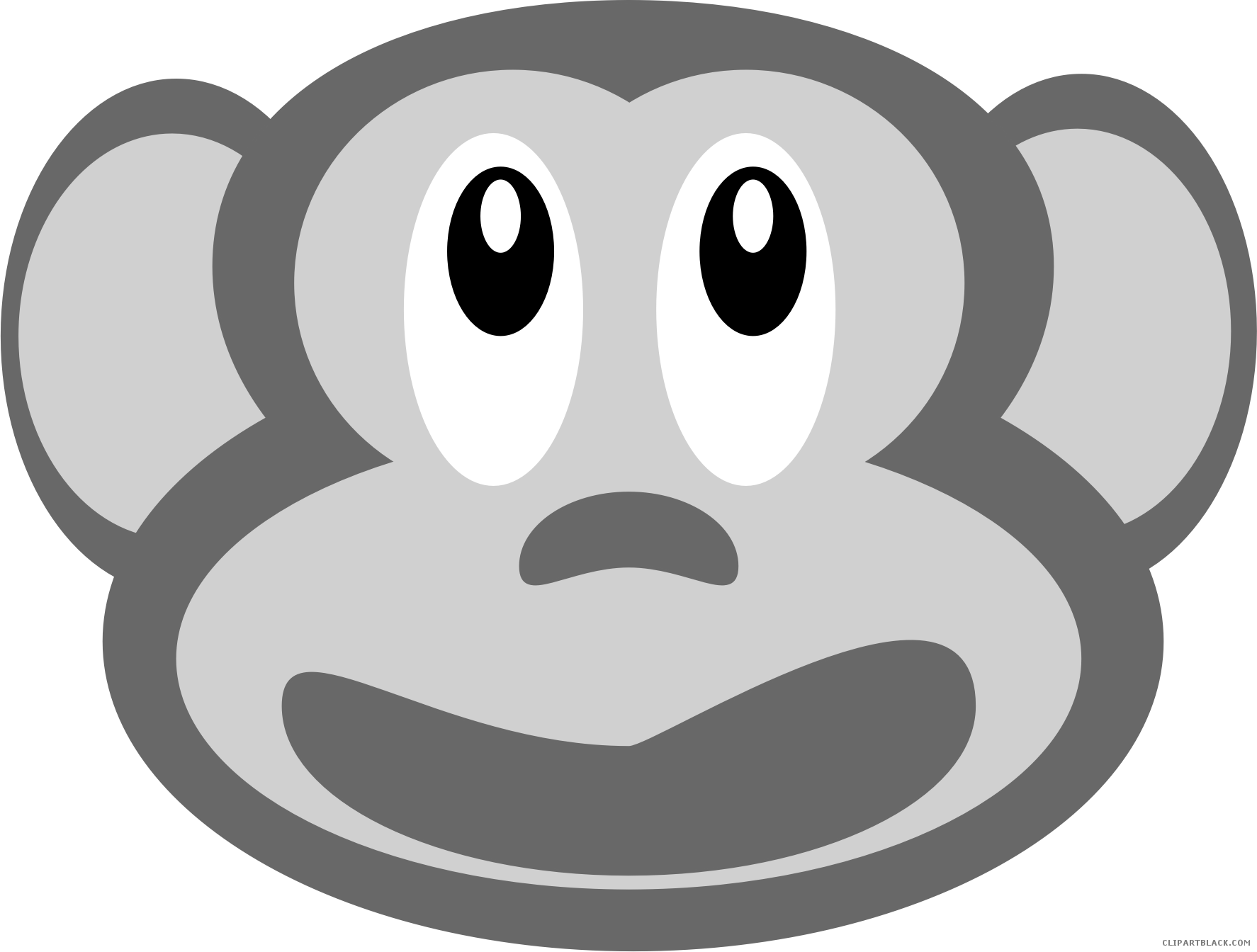 Monkey Face Animal Free Black White Clipart Images - Monkey Face Animal Free Black White Clipart Images (1774x1344)