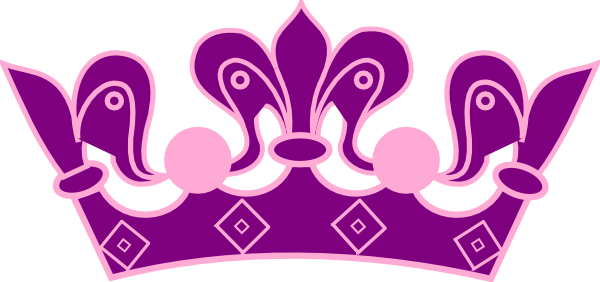 Cute Crown Clipart Girly - Pink And Purple Crown (600x282)