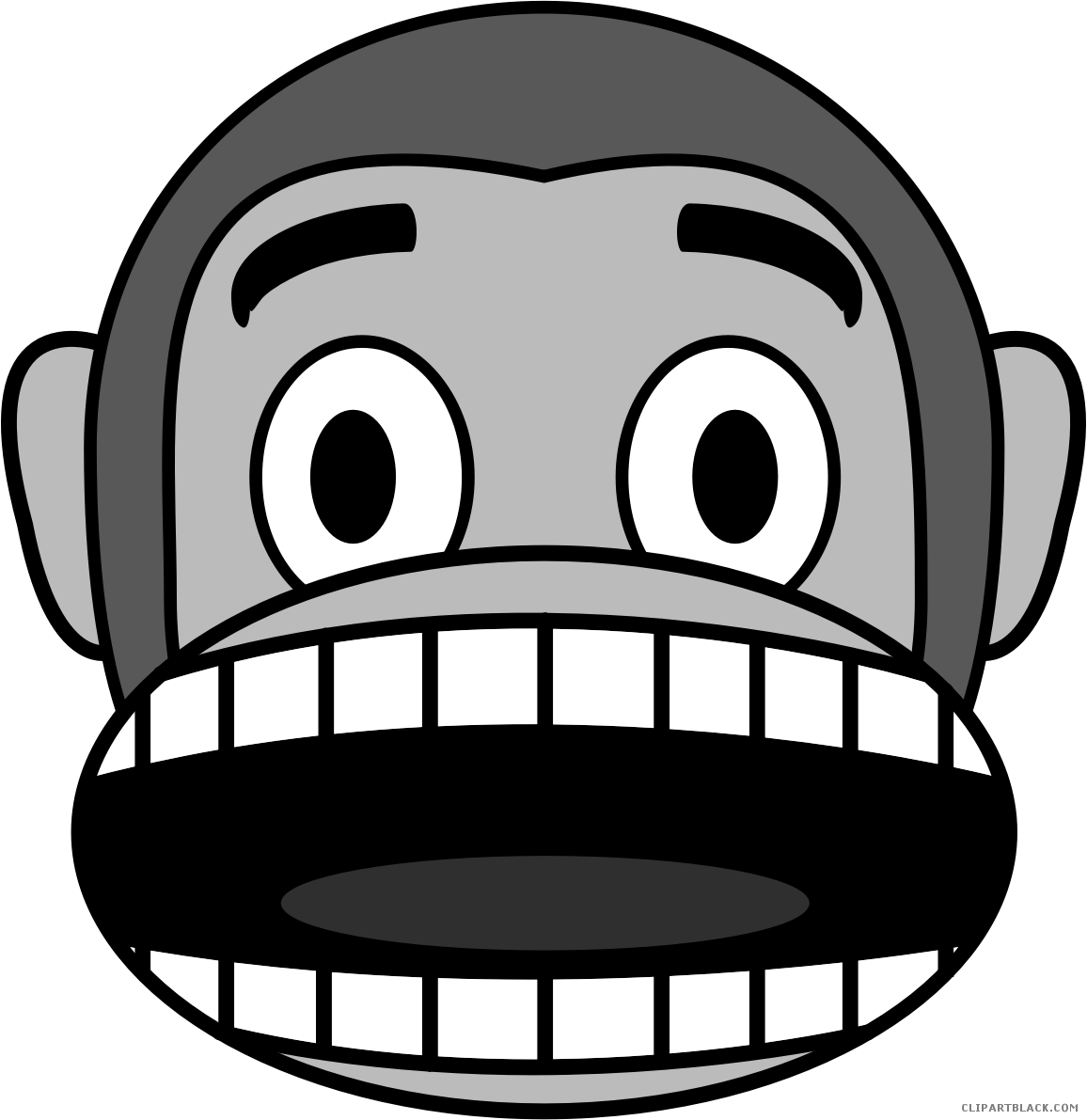 Monkey Emojis Animal Free Black White Clipart Images - Monkey Emoji Crying (1156x1191)