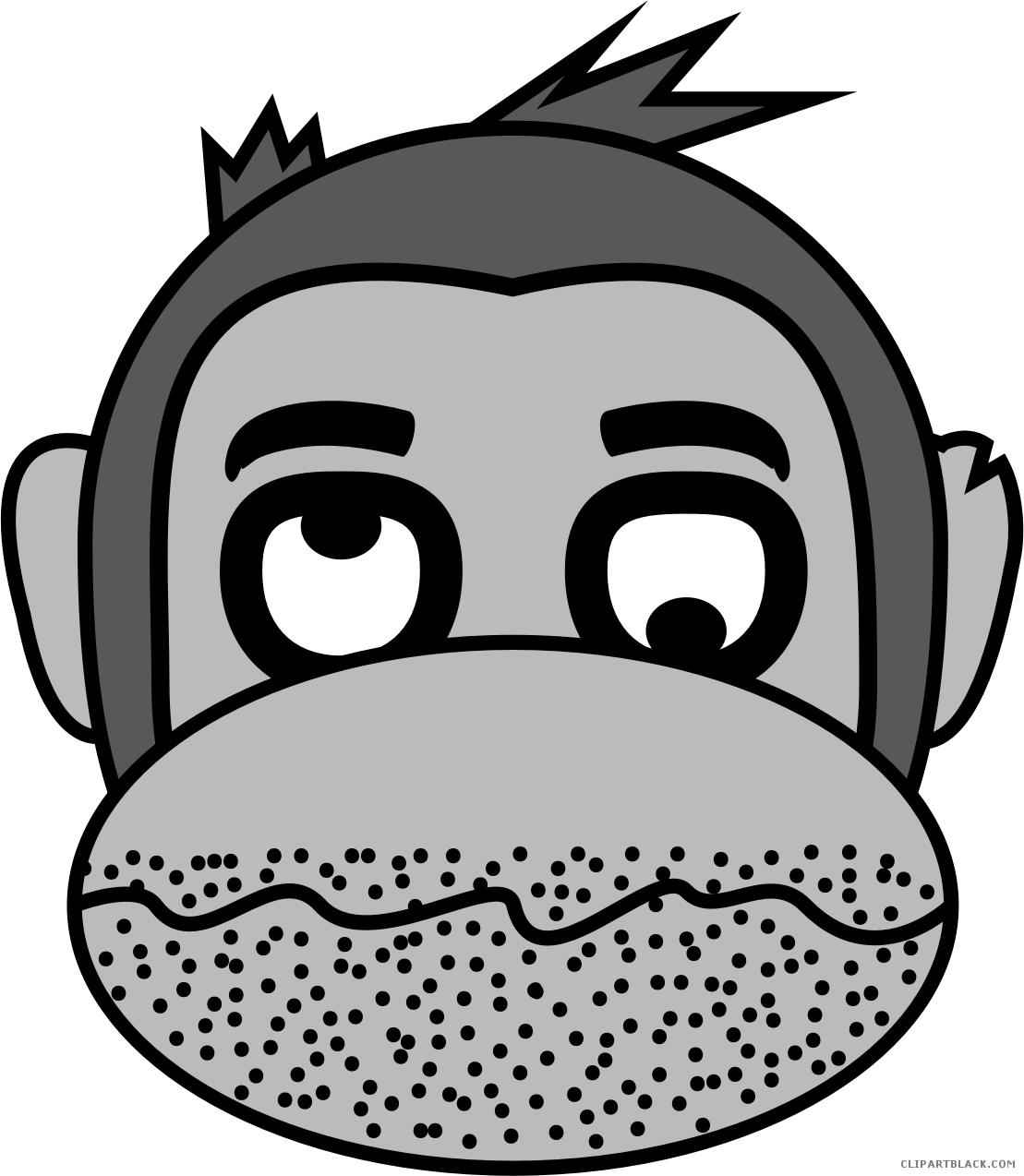 Monkey Emojis Animal Free Black White Clipart Images - Happy Monkey Emoji Pillow Case (1109x1274)