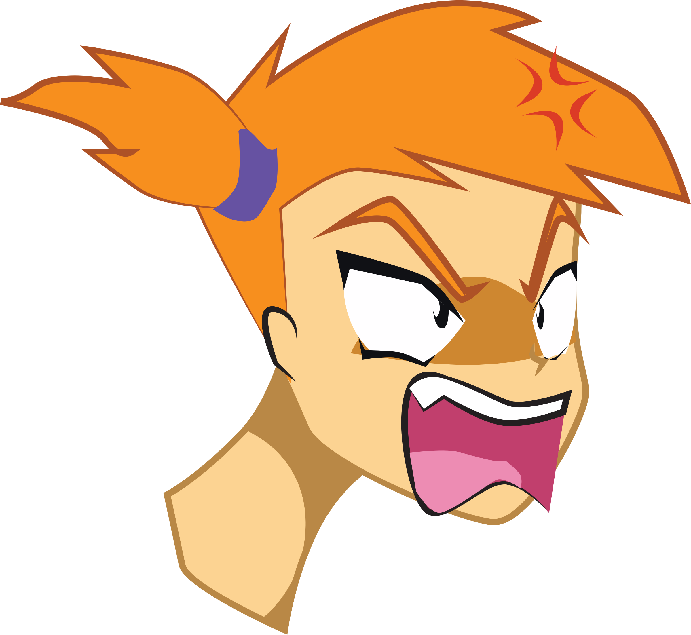 Clipart Angry Anime Girl - Angry Girl Animation (2400x2206)