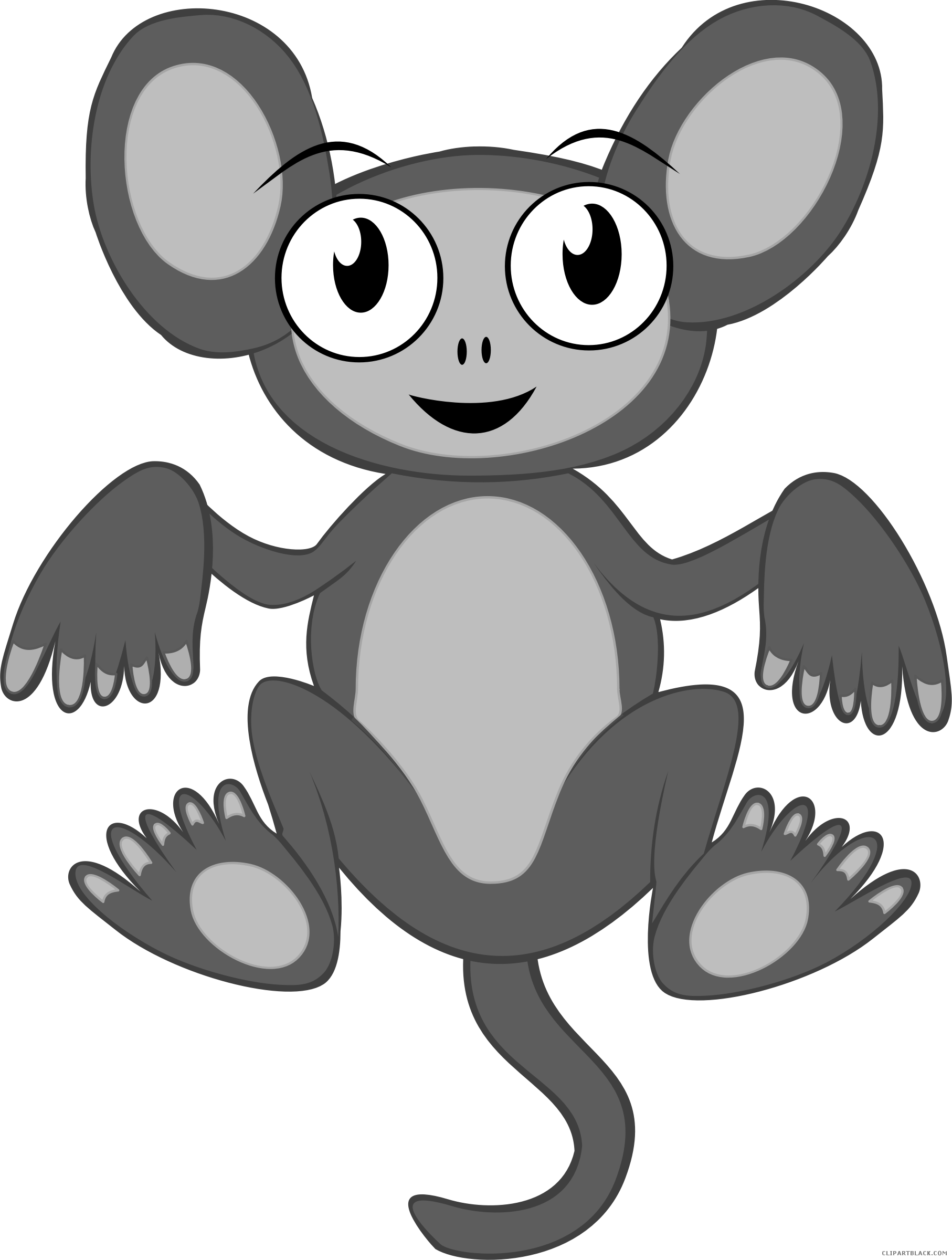 Monkey Animal Free Black White Clipart Images Clipartblack - Cartoon Monkey Shower Curtain (1814x2400)