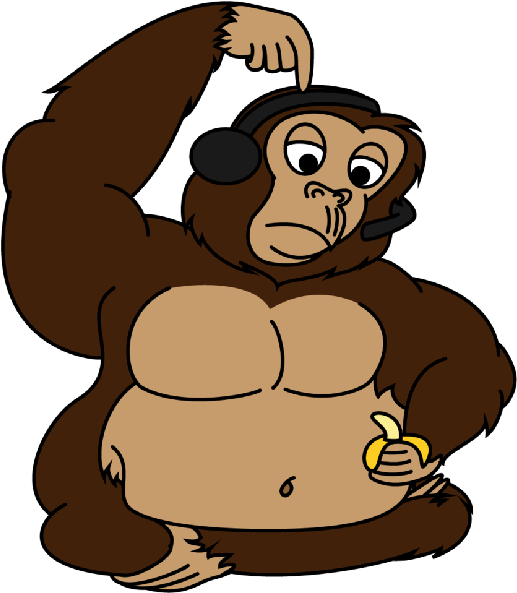 Brown Gorilla Cartoon Clip Art Images - Fat Monkey Clipart (600x600)