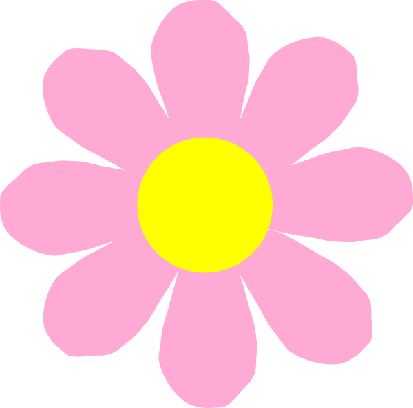 Pink Cartoon Flowers (600x593)