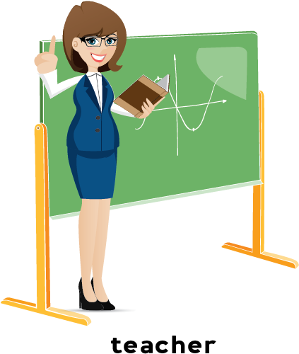 A Person Who Teaches Or Helps Others Learn Something - Cartoon (422x507)