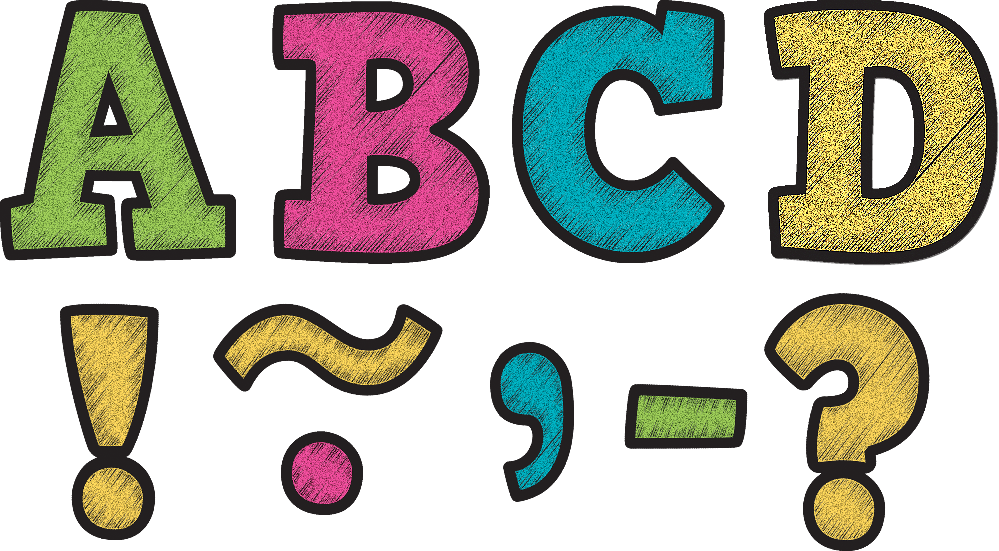 Tcr77212 Chalkboard Brights Bold Block 3" Magnetic - Whiteboard (2000x1103)