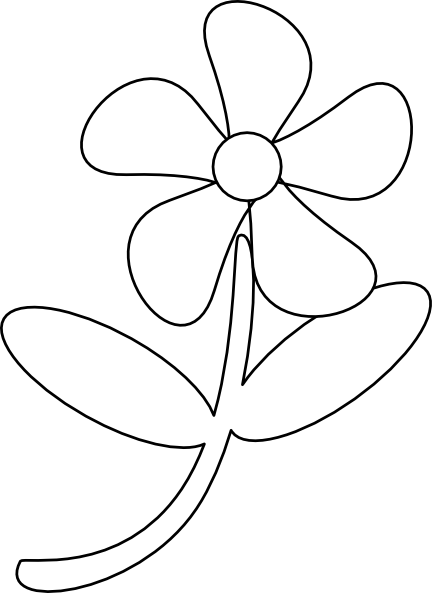 Black White Flower Clip Art - Clipart Black And White Flowers Transparent (432x593)