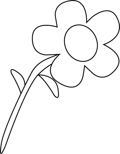Black And White Flower Clip Art - Mycutegraphics Flower Black And White (391x500)
