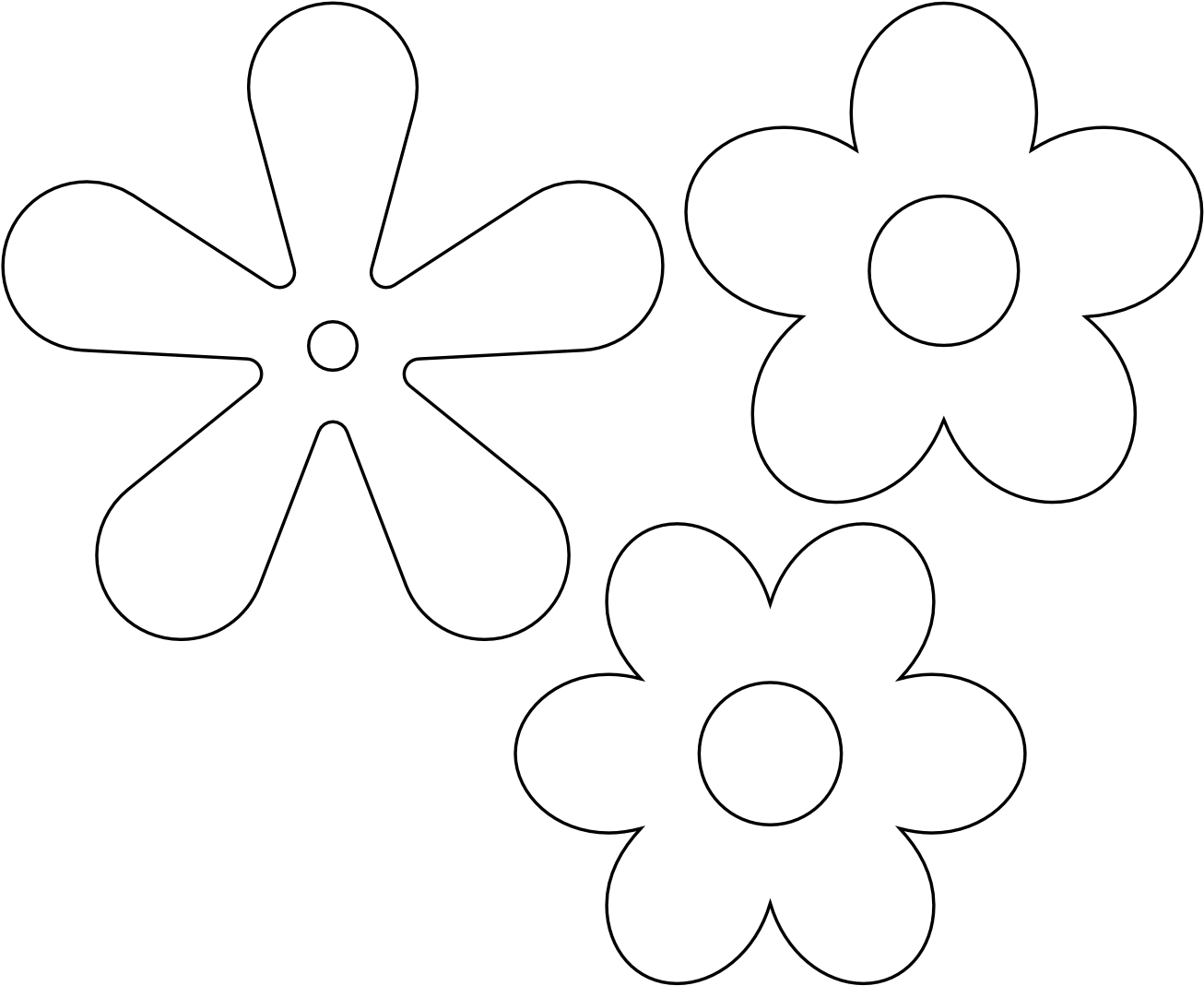 5 Petal Flower Clipart - Five Petal Flower Icon (1331x1087)